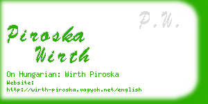 piroska wirth business card